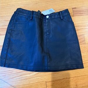 Black Faux Leather Mini Skirt